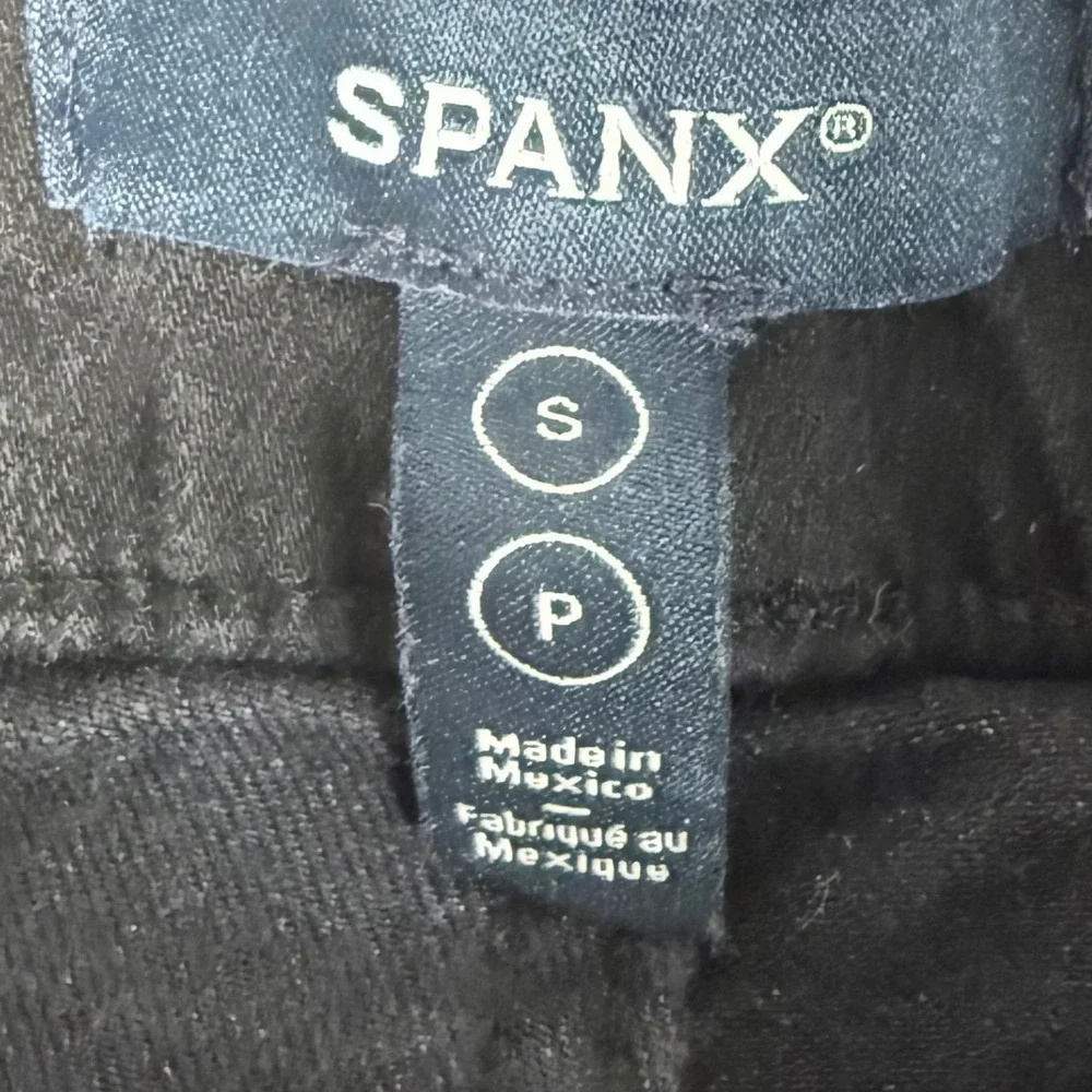 Spanx Flare Jeans Womens S Petite Black Cotton Blend Pull On High Rise‎ Stretch